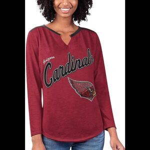 NFL Women's Long Sleeve V-Neck Tee Cardinals - Regular